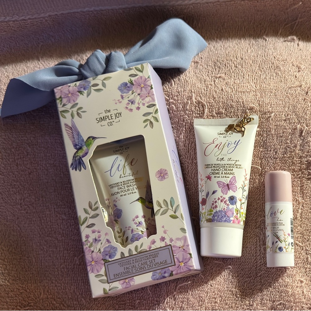 The Simple Joy Company Face Wash, Hand Cream, and Lip Balm Set - New, Never Used